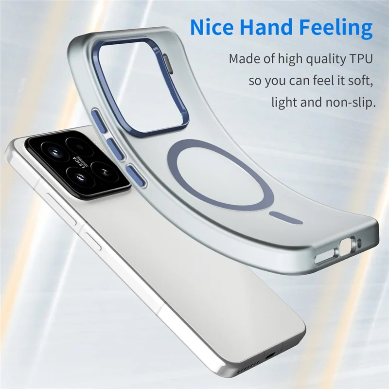 For Xiaomi 15 Magnetic Case TPU + PC Slim Matte Translucent Phone Cover - Dark Blue