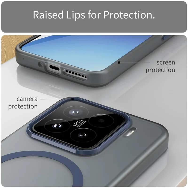 For Xiaomi 15 Magnetic Case TPU + PC Slim Matte Translucent Phone Cover - Dark Blue