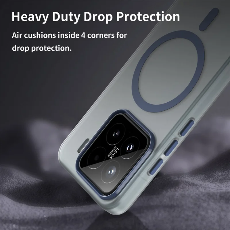 For Xiaomi 15 Magnetic Case TPU + PC Slim Matte Translucent Phone Cover - Dark Blue