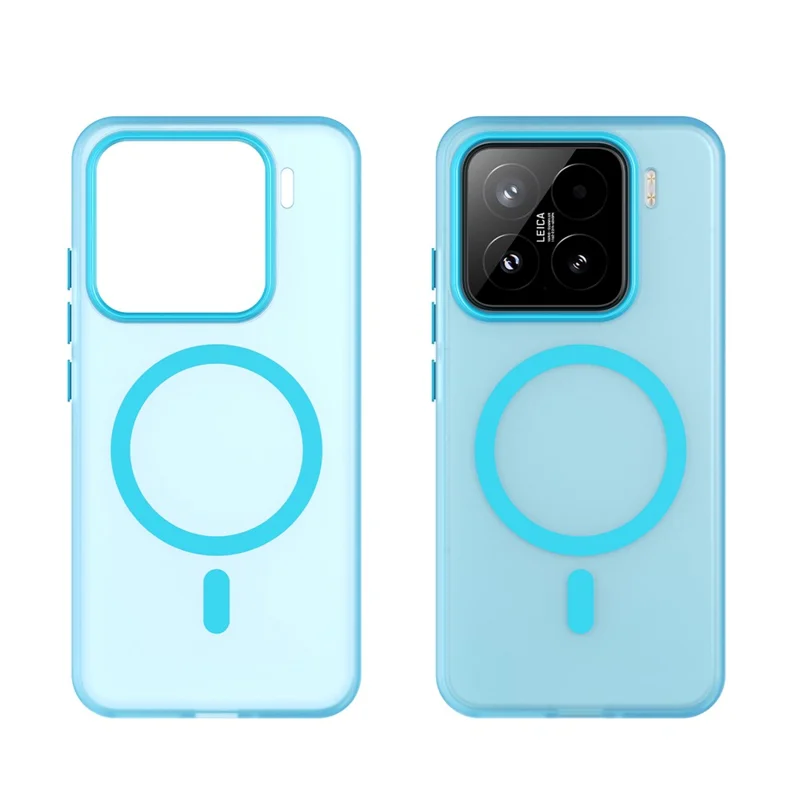 Til Xiaomi 15 Skærm, kompatibel med MagSafe, TPU + PC, slank mat translucent telefonbeskyttelse - Blå