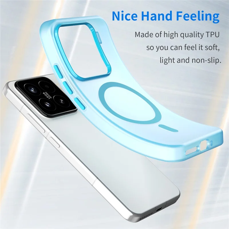 Til Xiaomi 15 Skærm, kompatibel med MagSafe, TPU + PC, slank mat translucent telefonbeskyttelse - Blå
