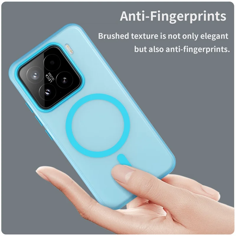 Til Xiaomi 15 Skærm, kompatibel med MagSafe, TPU + PC, slank mat translucent telefonbeskyttelse - Blå