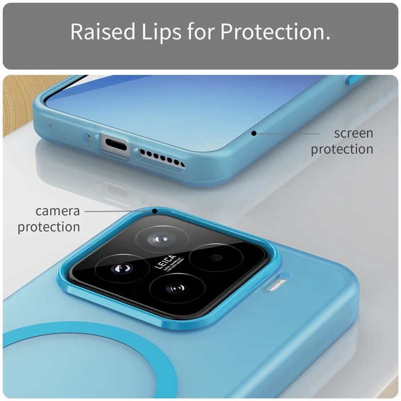 Til Xiaomi 15 Skærm, kompatibel med MagSafe, TPU + PC, slank mat translucent telefonbeskyttelse - Blå