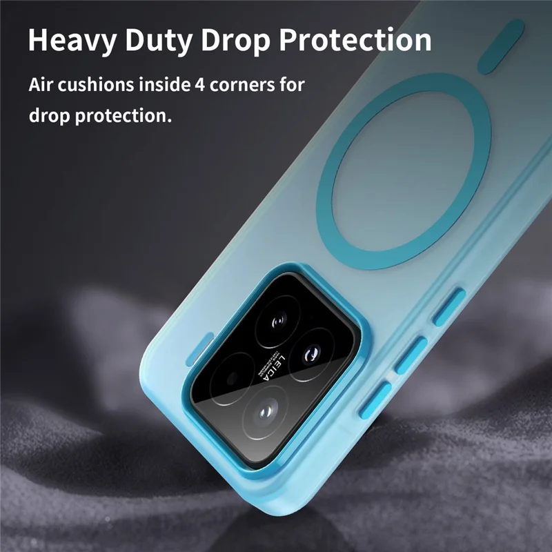 Til Xiaomi 15 Skærm, kompatibel med MagSafe, TPU + PC, slank mat translucent telefonbeskyttelse - Blå