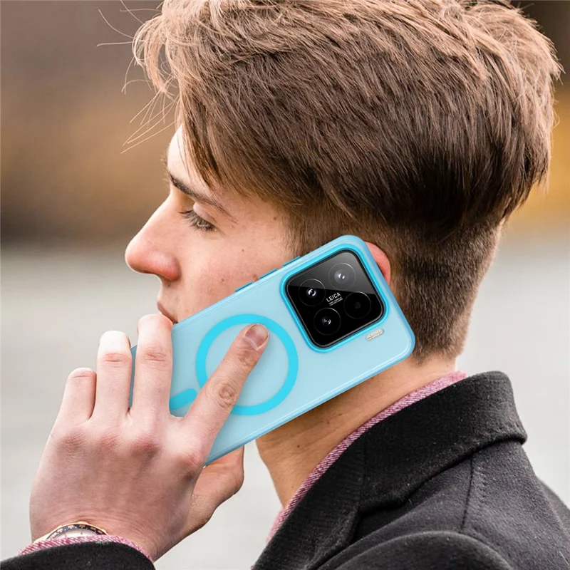 Til Xiaomi 15 Skærm, kompatibel med MagSafe, TPU + PC, slank mat translucent telefonbeskyttelse - Blå