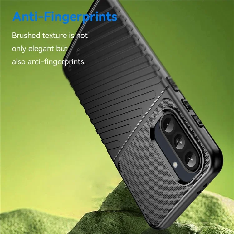 Custodia per Samsung Galaxy A36 5G / A56 5G, texture a spina di pesce TPU, protezione antiurto - Nero