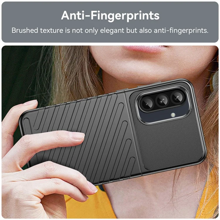 Custodia per Samsung Galaxy A36 5G / A56 5G, texture a spina di pesce TPU, protezione antiurto - Nero