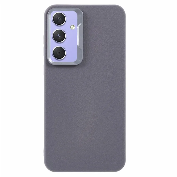 Чехол для Samsung Galaxy A56 5G из кожи с текстурой и ударопрочным TPU - серый.