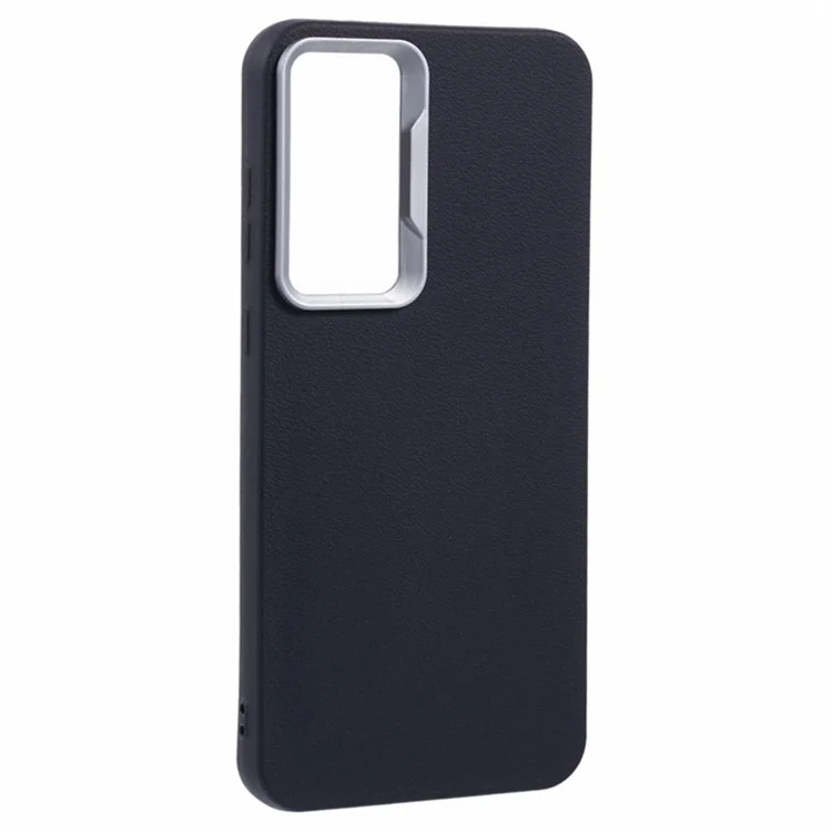 Custodia per Samsung Galaxy A36 5G in pelle con texture TPU antiurto - Nero