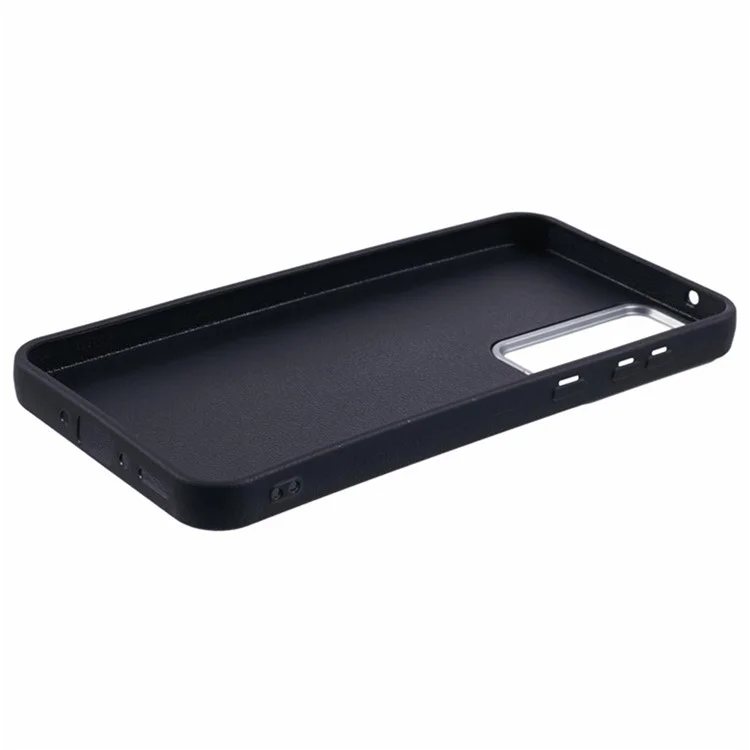 Custodia per Samsung Galaxy A36 5G in pelle con texture TPU antiurto - Nero