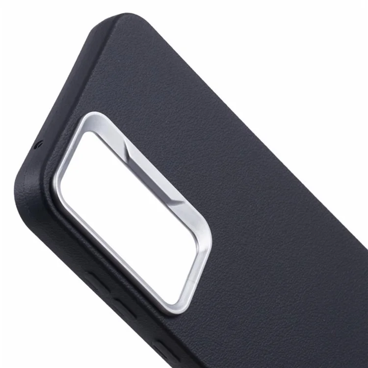 Custodia per Samsung Galaxy A36 5G in pelle con texture TPU antiurto - Nero