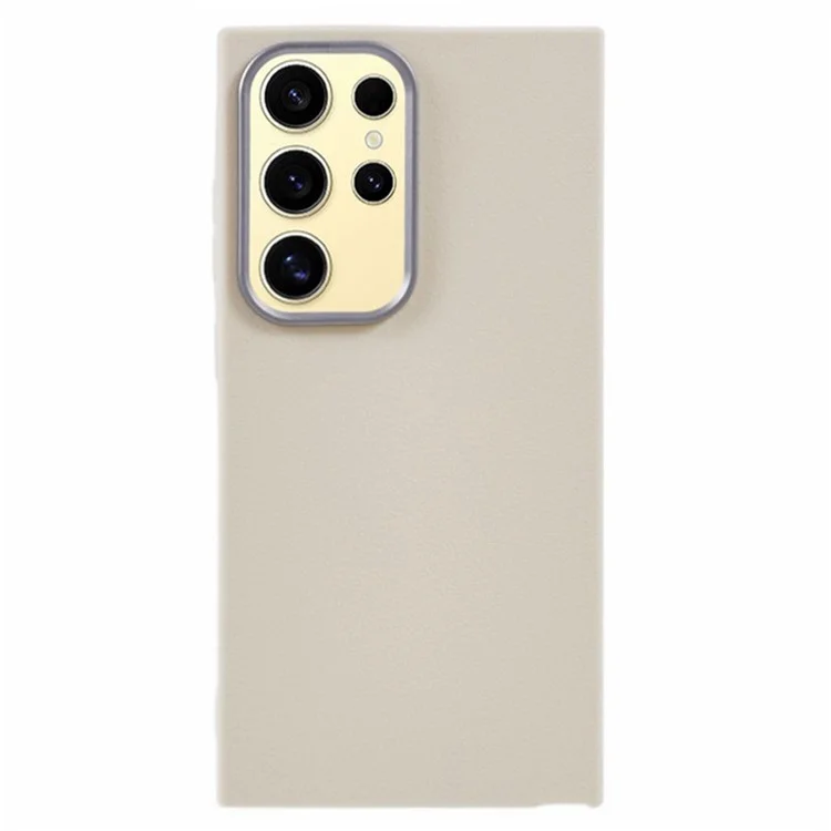 Custodia per Samsung Galaxy S25 Ultra in pelle con texture TPU antiurto - Bianco