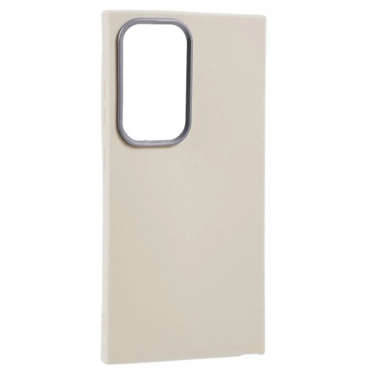 Custodia per Samsung Galaxy S25 Ultra in pelle con texture TPU antiurto - Bianco