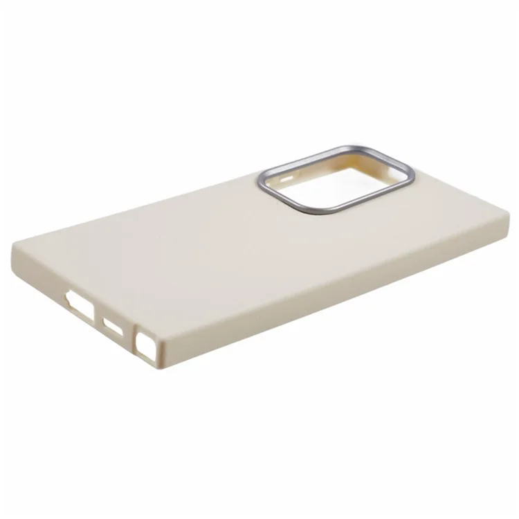 Custodia per Samsung Galaxy S25 Ultra in pelle con texture TPU antiurto - Bianco