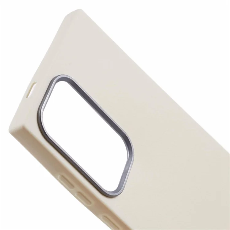 Custodia per Samsung Galaxy S25 Ultra in pelle con texture TPU antiurto - Bianco