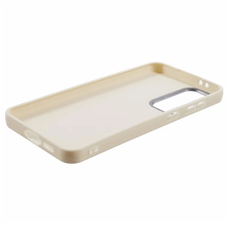 Étui pour Samsung Galaxy S25 en cuir texturé TPU antichoc - Blanc