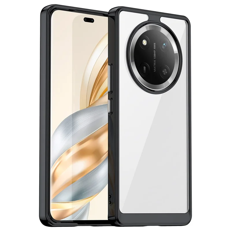 Coque de protection transparente en TPU + acrylique pour For Honor X9c 5G / Magic7 Lite 5G / X60 Pro 5G - Noir