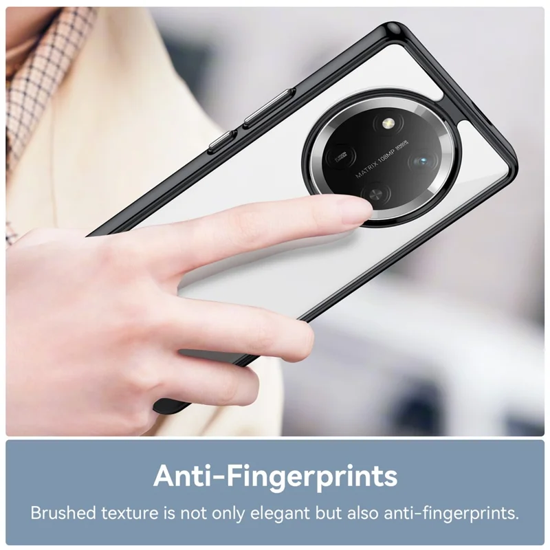 Coque de protection transparente en TPU + acrylique pour For Honor X9c 5G / Magic7 Lite 5G / X60 Pro 5G - Noir
