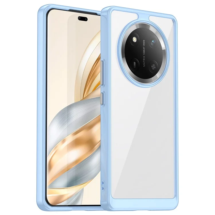 Capa para For Honor X9c 5G / Magic7 Lite 5G / X60 Pro 5G TPU + Acrílico Protetora Transparente - Azul