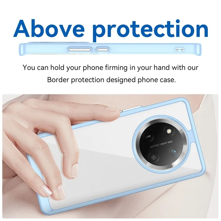 Capa para For Honor X9c 5G / Magic7 Lite 5G / X60 Pro 5G TPU + Acrílico Protetora Transparente - Azul