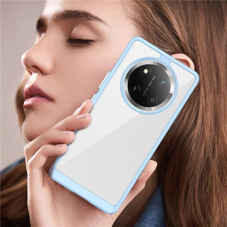 Capa para For Honor X9c 5G / Magic7 Lite 5G / X60 Pro 5G TPU + Acrílico Protetora Transparente - Azul