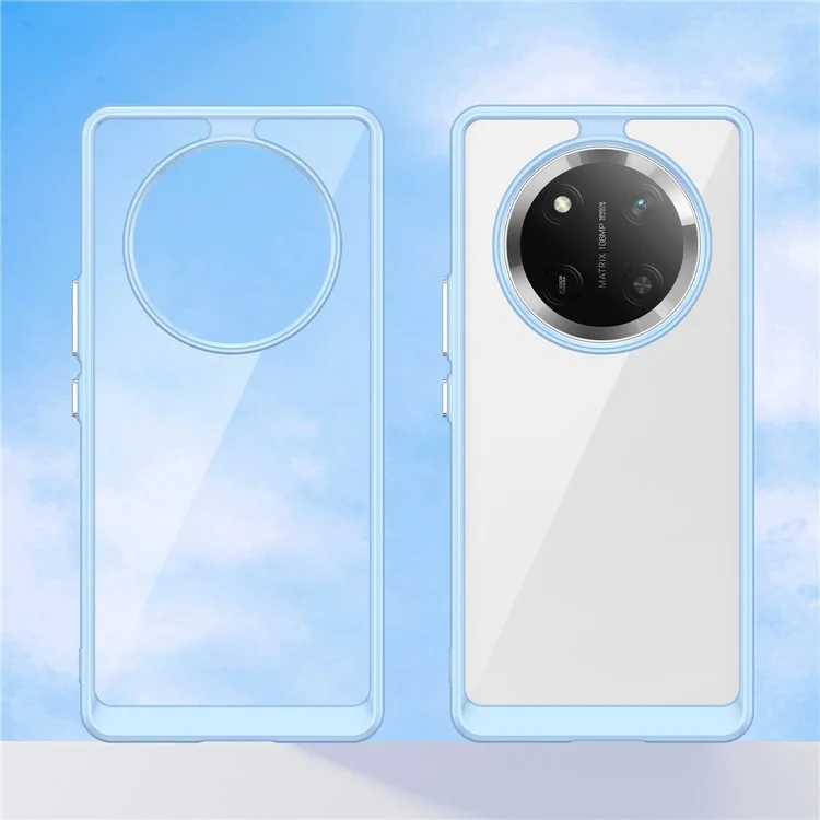 Capa para For Honor X9c 5G / Magic7 Lite 5G / X60 Pro 5G TPU + Acrílico Protetora Transparente - Azul