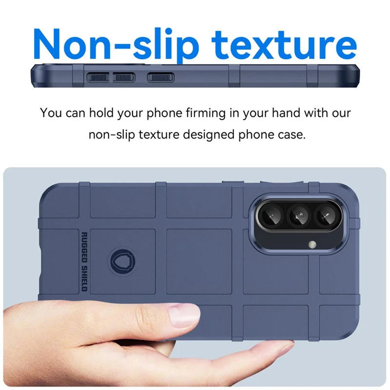 For Samsung Galaxy A56 5G / A36 5G Case Grid Design Soft TPU Scratch-Proof Phone Cover - Blue