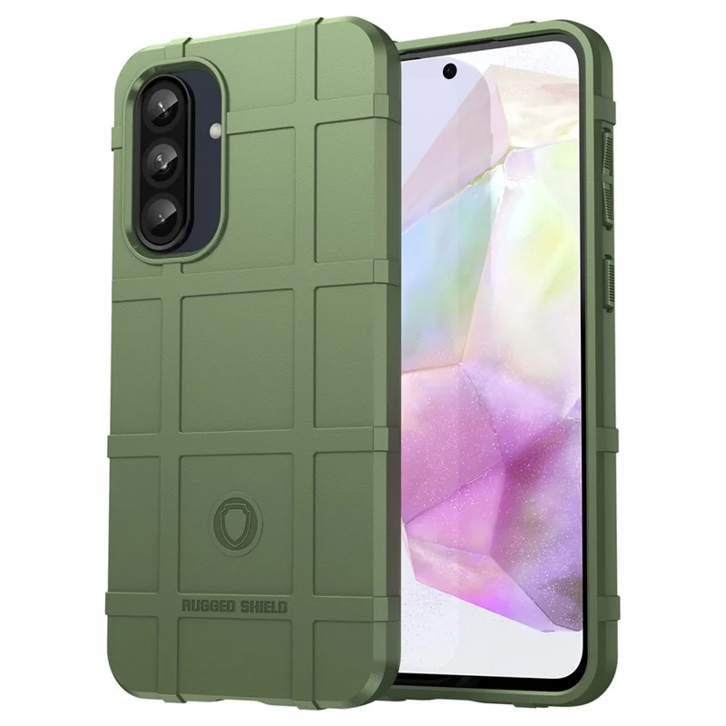 For Samsung Galaxy A56 5G / A36 5G Case Grid Design Soft TPU Scratch-Proof Phone Cover - Green