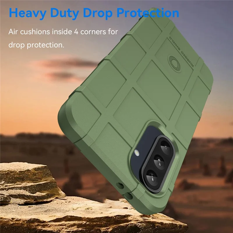 For Samsung Galaxy A56 5G / A36 5G Case Grid Design Soft TPU Scratch-Proof Phone Cover - Green