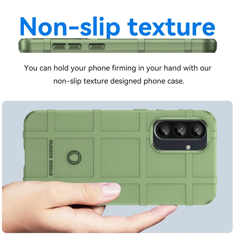 For Samsung Galaxy A56 5G / A36 5G Case Grid Design Soft TPU Scratch-Proof Phone Cover - Green