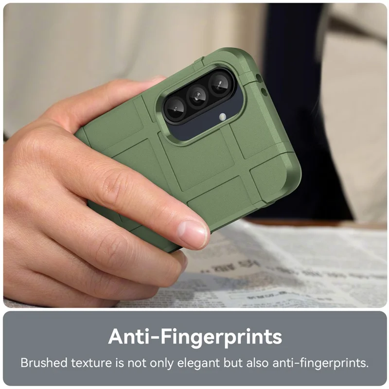 For Samsung Galaxy A56 5G / A36 5G Case Grid Design Soft TPU Scratch-Proof Phone Cover - Green