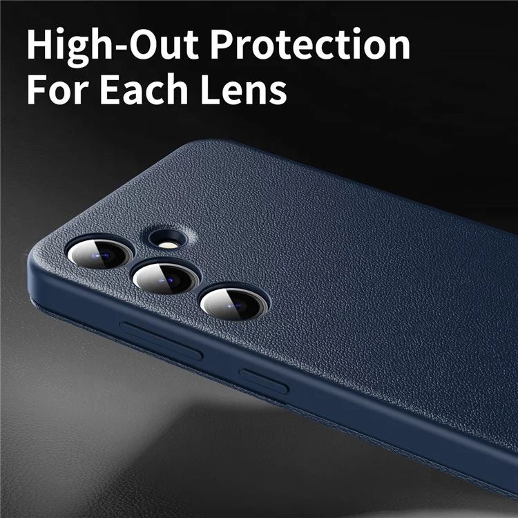 Für Samsung Galaxy S24 Leder-Handyhülle mit Sichtfenster und Kartenschlitz - Saphir
