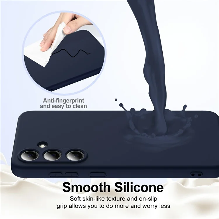 Étui pour Samsung Galaxy S25 compatible avec MagSafe, couvercle de téléphone en silicone liquide avec dragonne - Bleu foncé