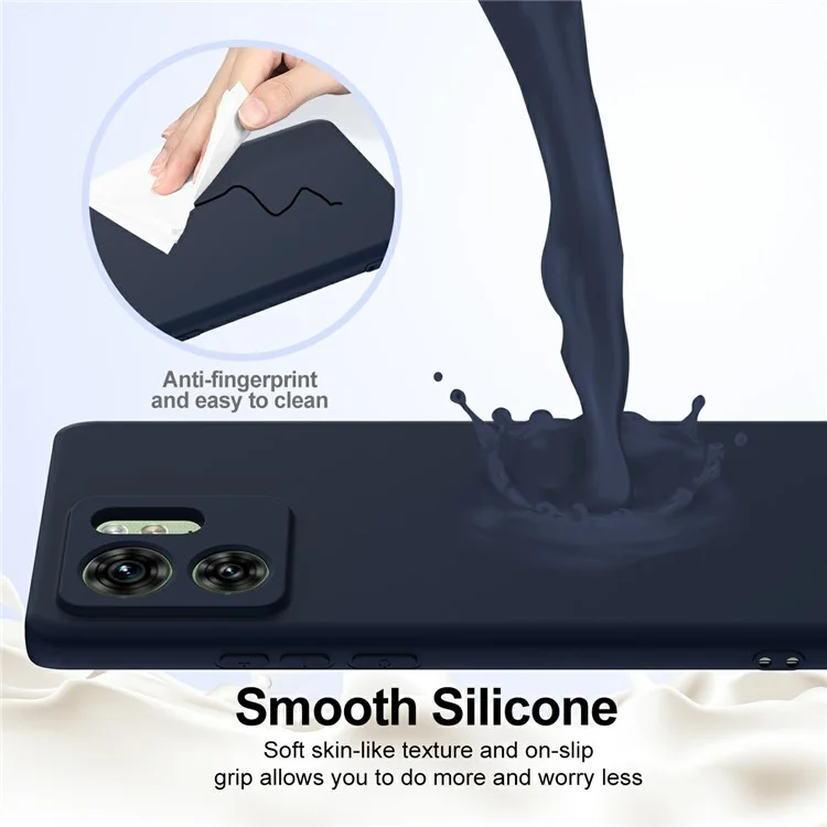 Capa para Motorola Edge (2023) 5G compatível com MagSafe, capa de silicone líquido para telefone com cordão - Azul escuro