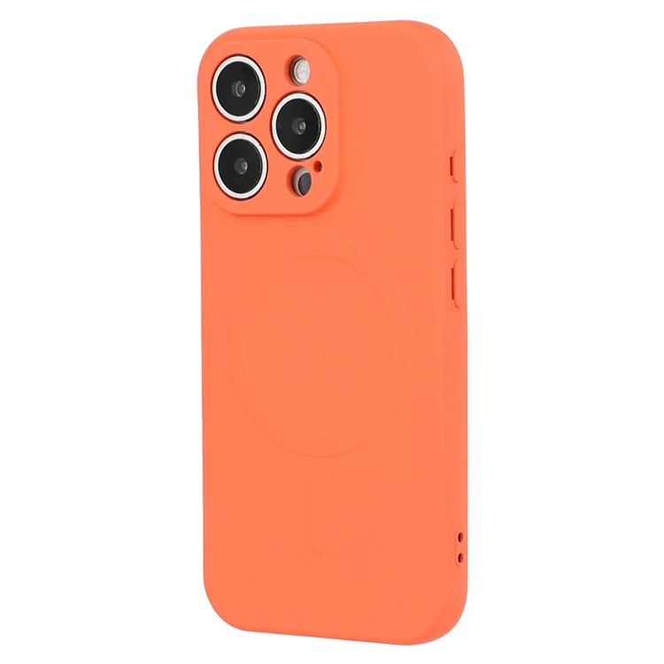 Capa para iPhone 16 Pro compatível com MagSafe, à prova de choque, em TPU - Laranja