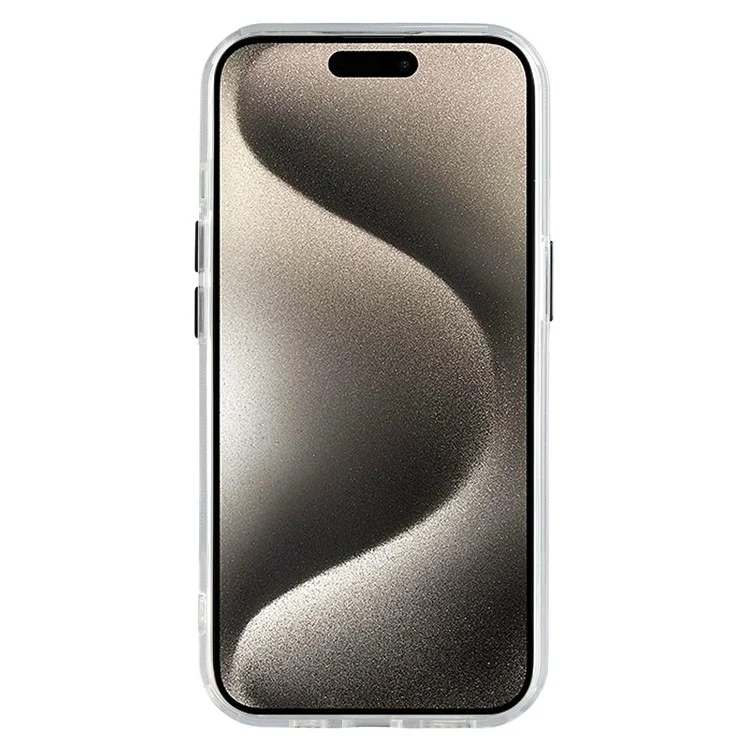 Custodia per iPhone 15 compatibile con MagSafe, supporto, TPU + PC, cover telefonica trasparente - Nero