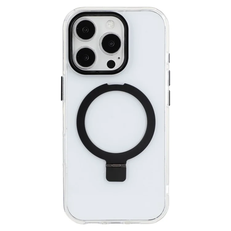 Чехол для iPhone 16 Pro Max совместимый с MagSafe, с подставкой, из TPU + прозрачного поликарбоната - черный