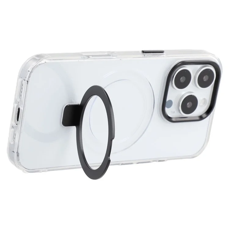 Чехол для iPhone 16 Pro Max совместимый с MagSafe, с подставкой, из TPU + прозрачного поликарбоната - черный