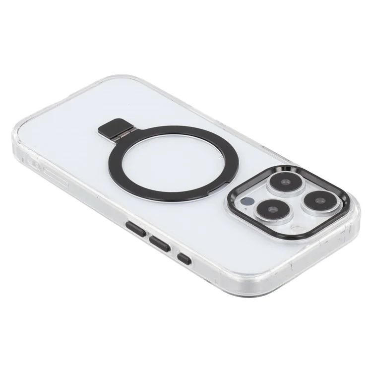 Чехол для iPhone 16 Pro Max совместимый с MagSafe, с подставкой, из TPU + прозрачного поликарбоната - черный
