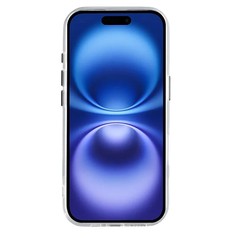 Чехол для iPhone 16, совместимый с MagSafe, с подставкой, из ТПУ + ПК, прозрачный - черный