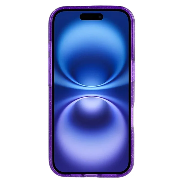 Coque pour iPhone 16 Plus compatible avec MagSafe 2.0mm PC + TPU Glitter Phone Cover - Violet