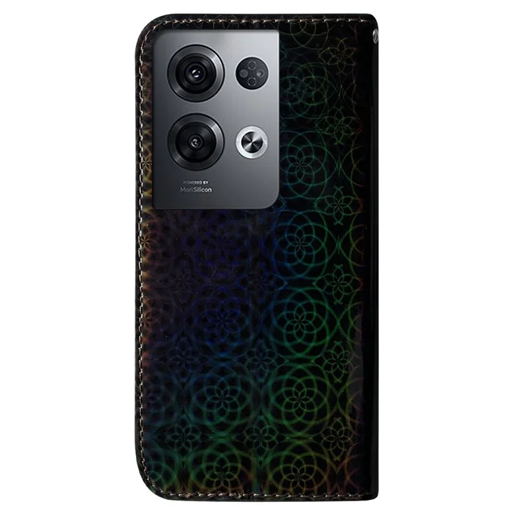 Pour Oppo Reno8 Pro 5G (version Globale) / Reno8 Pro + 5G PU Cuir Full Protection Full Flear Flower Patché du Portefeuille Portefeuille Shell Shell - le Noir