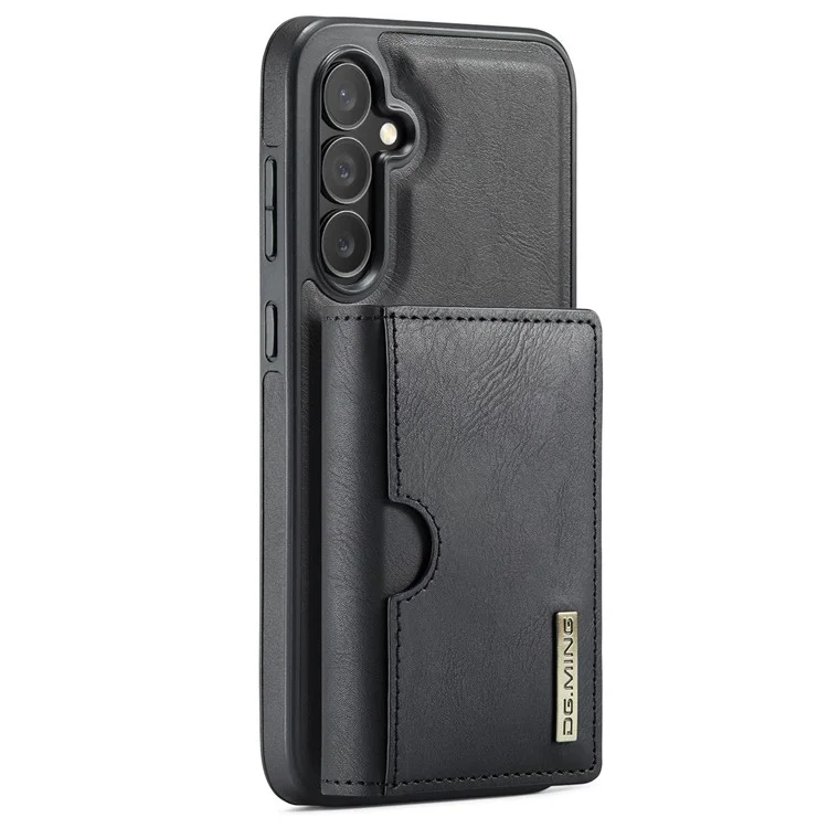 Funda DG.MING M6 para Samsung Galaxy S25+ Cartera magnética de PU + PC + TPU - Negro