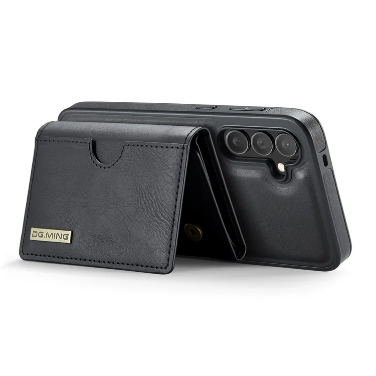 Funda DG.MING M6 para Samsung Galaxy S25+ Cartera magnética de PU + PC + TPU - Negro