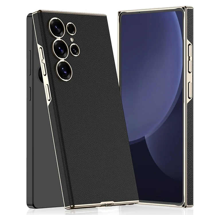 Funda para Samsung Galaxy S25 Ultra de GKK, cubierta trasera de teléfono enchapada en PC + PC - Negro