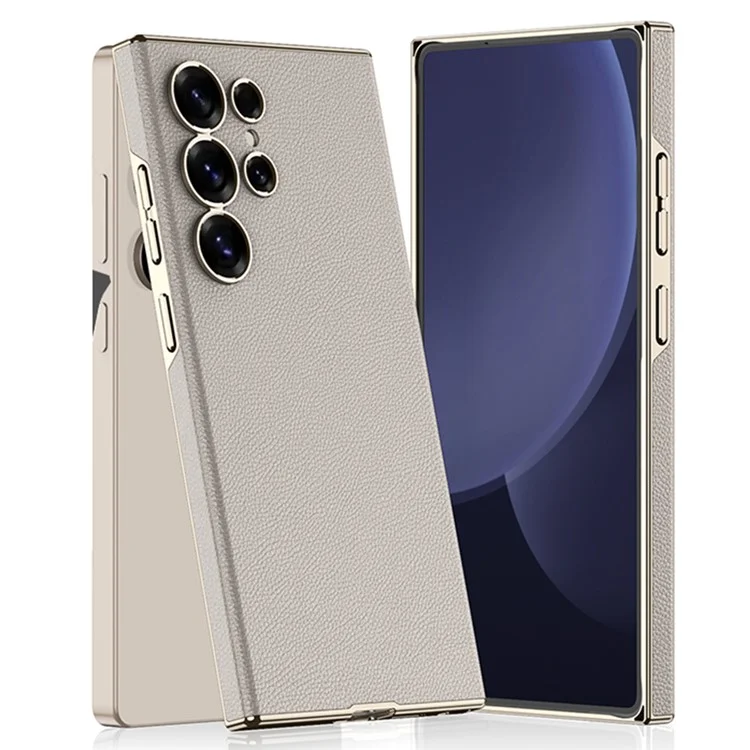 GKK For Samsung Galaxy S25 Ultra Case Electroplated PU + PC Phone Back Cover - Titanium Grey