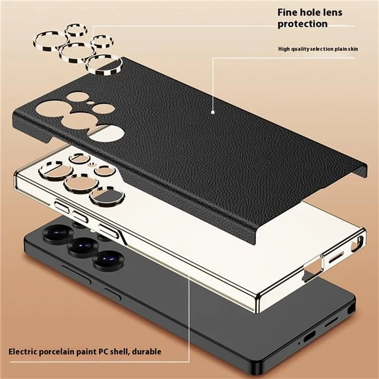 GKK For Samsung Galaxy S25 Ultra Case Electroplated PU + PC Phone Back Cover - Titanium Grey