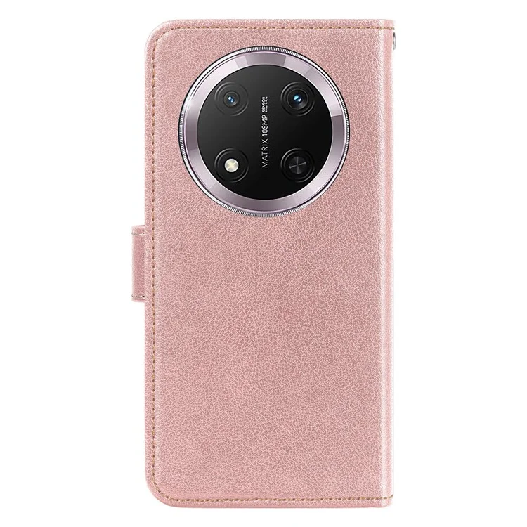 Étui en cuir avec texture de litchi et protection RFID pour For Honor X9c 5G / X60 Pro 5G - Or rose