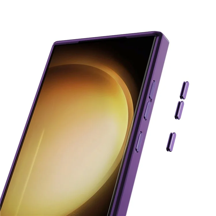 Für Samsung Galaxy S25 Ultra Hülle Kompatibel mit MagSafe TPU + Acryl Klare Handyhülle - Dunkel Lila
