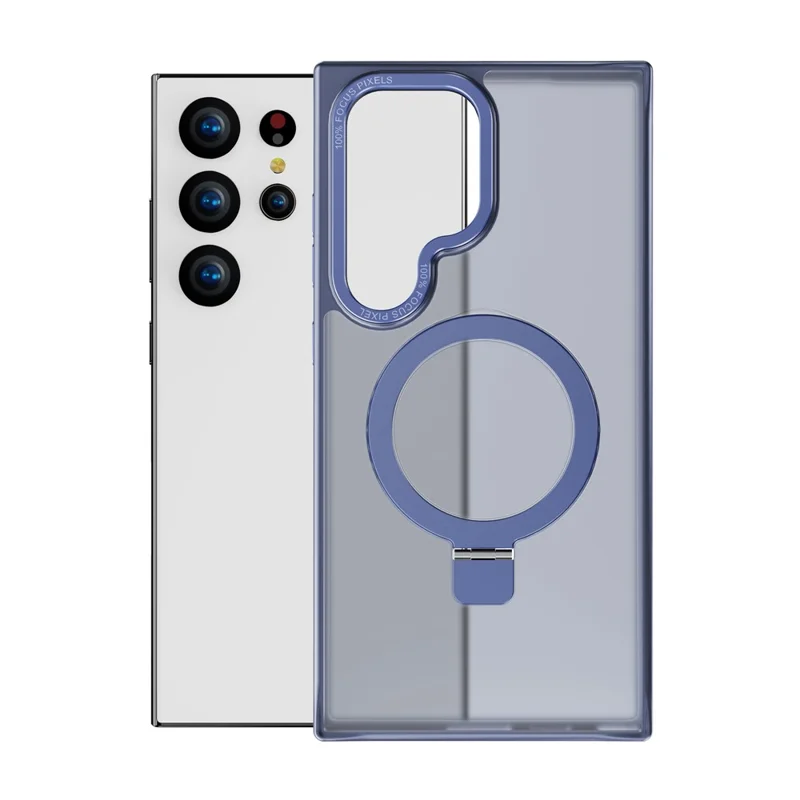 Funda compatible con Samsung Galaxy S25 Ultra para MagSafe, anti-caída de TPU + PC con soporte - Azul